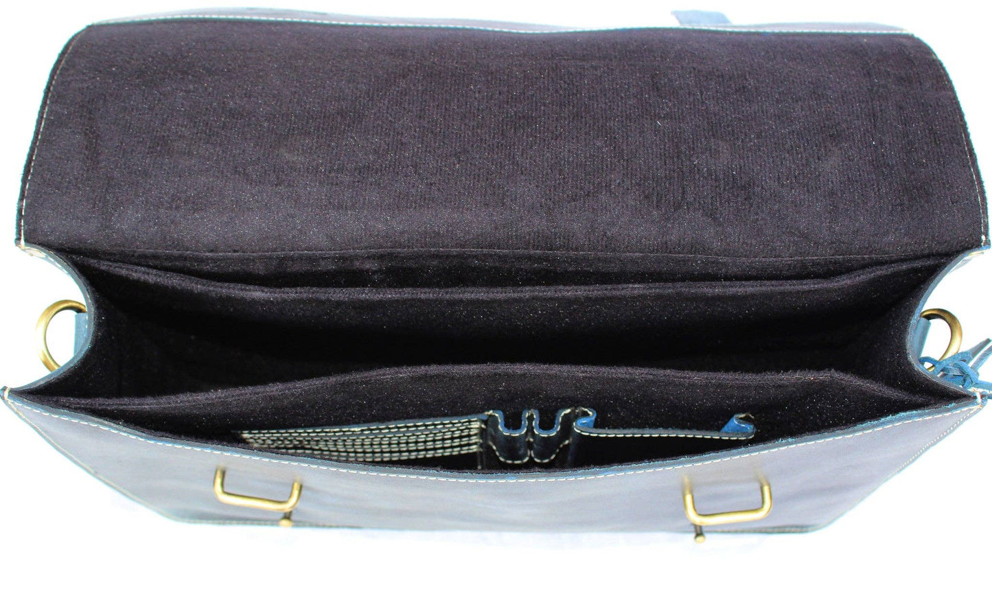 Navy Leather Briefcase