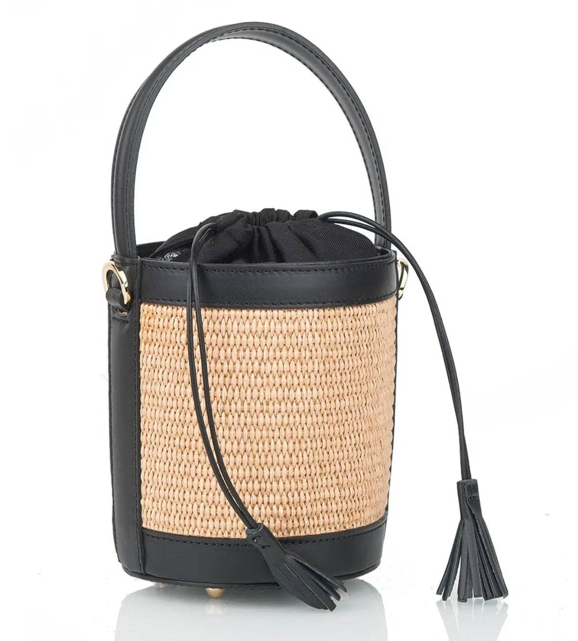 Bonbon - Italian leather and raffia bag