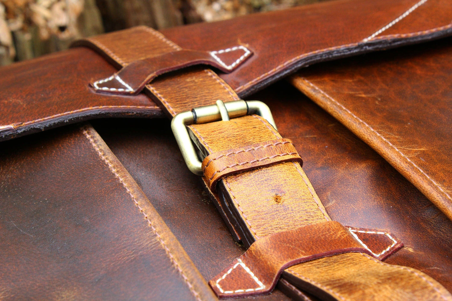 Holm Oak - Leather Briefcase/Laptop Bag