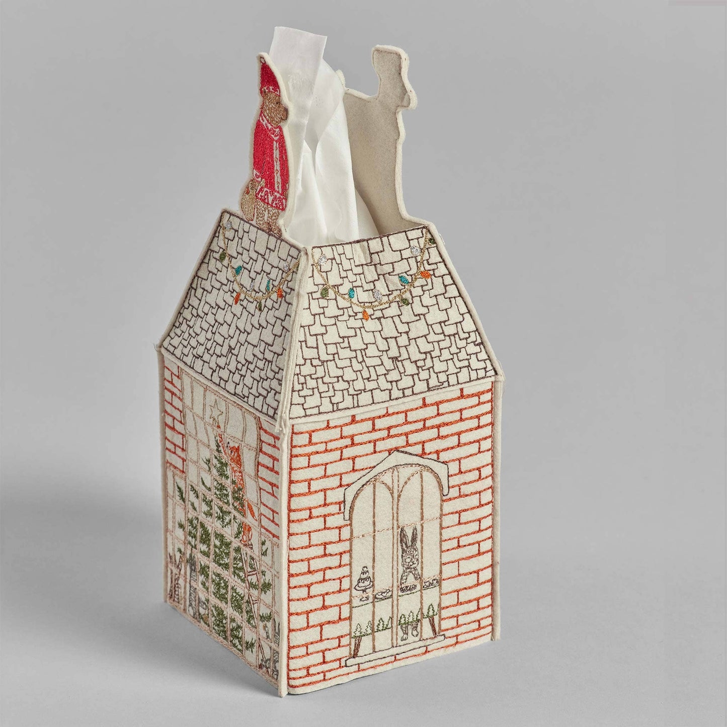 Home for the Holidays Tissue Box Cover - Embroidered