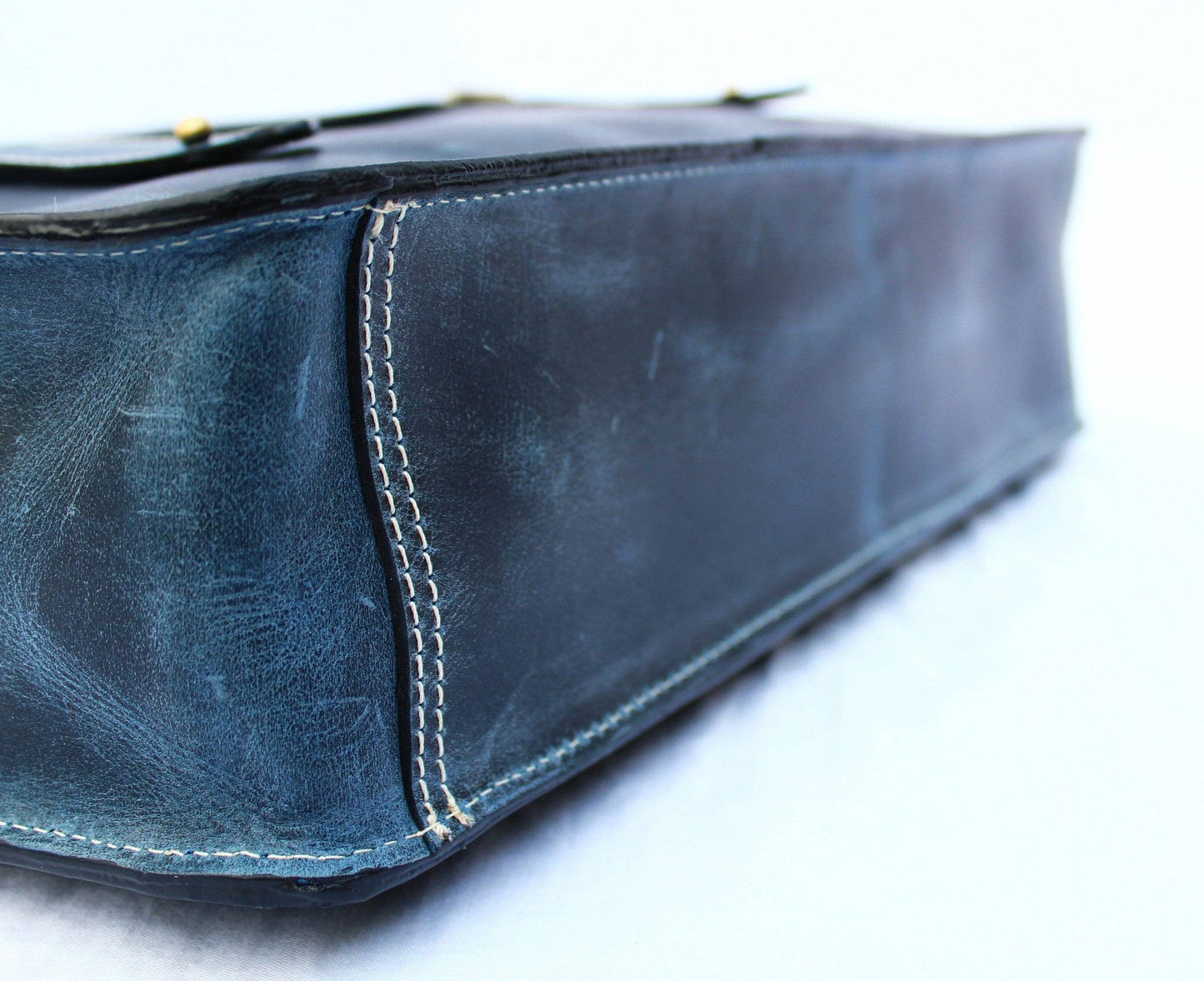 Navy Leather Briefcase