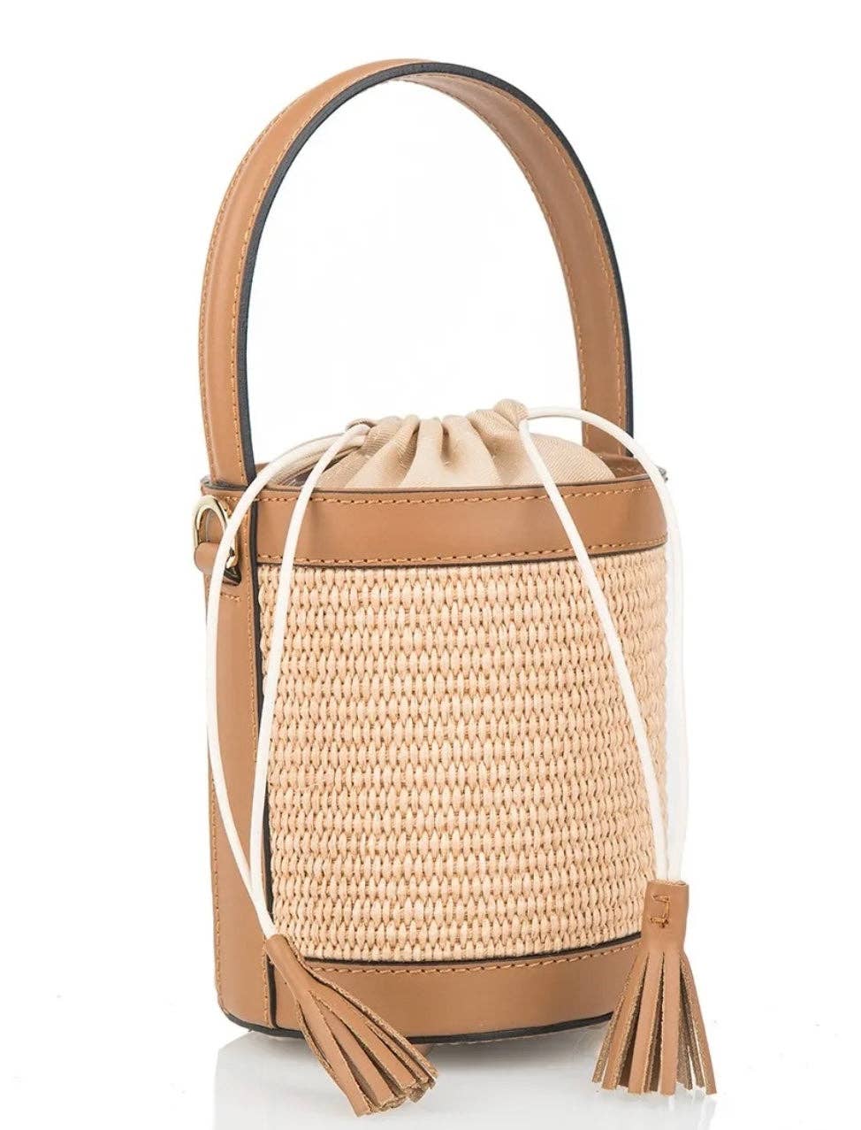Bonbon - Italian leather and raffia bag