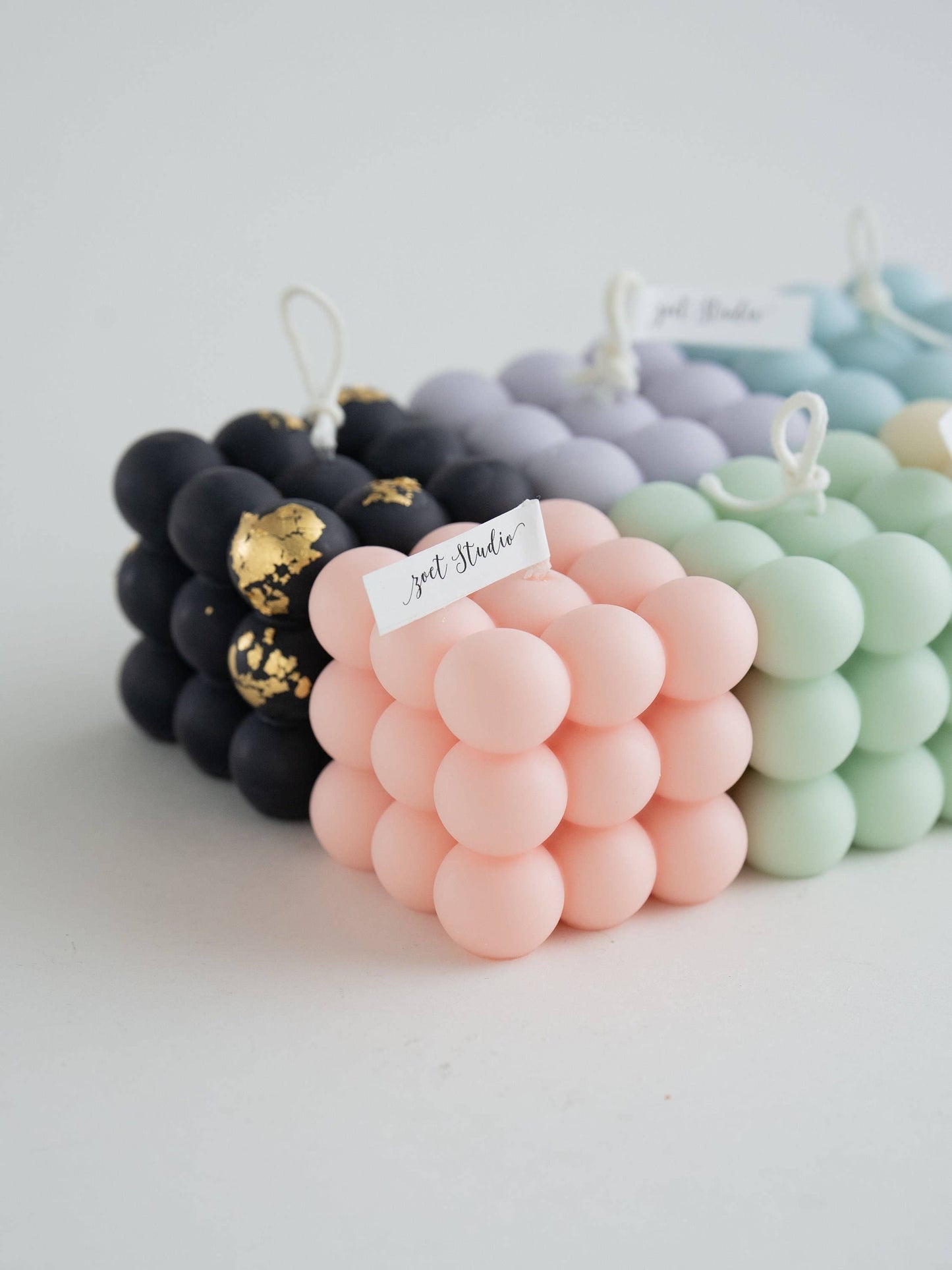 Bubble Candle - Creamwith Gold Leaf, Cottage