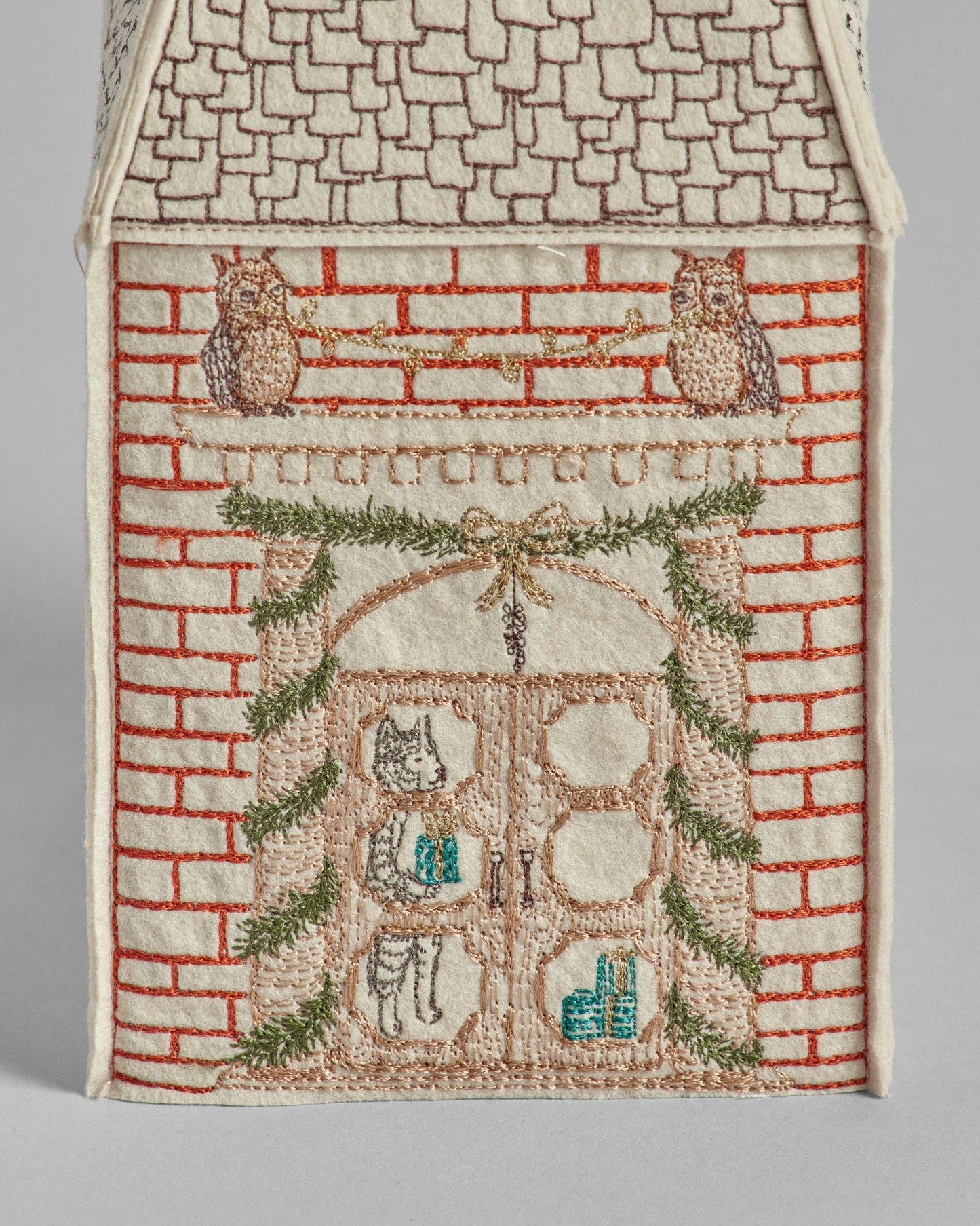 Home for the Holidays Tissue Box Cover - Embroidered