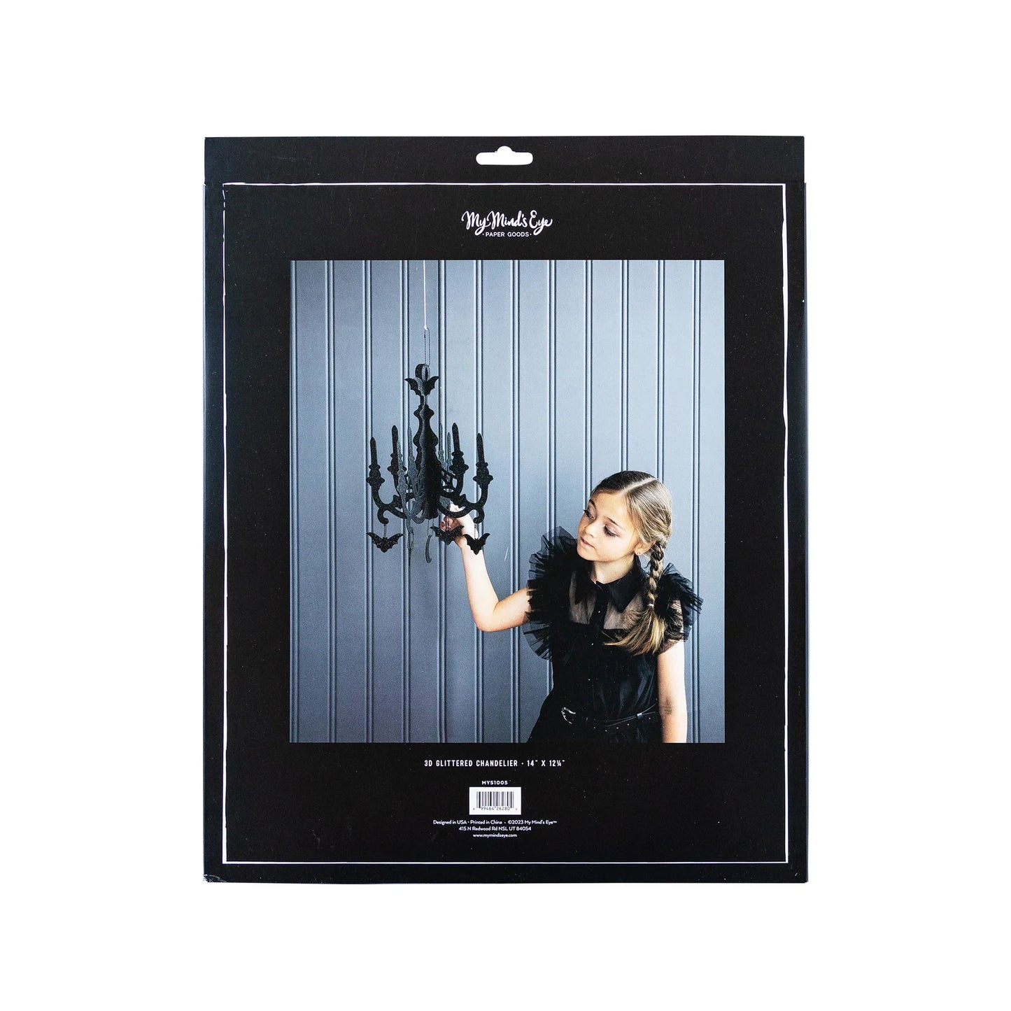 Mystical Black Glittered Hanging Chandelier