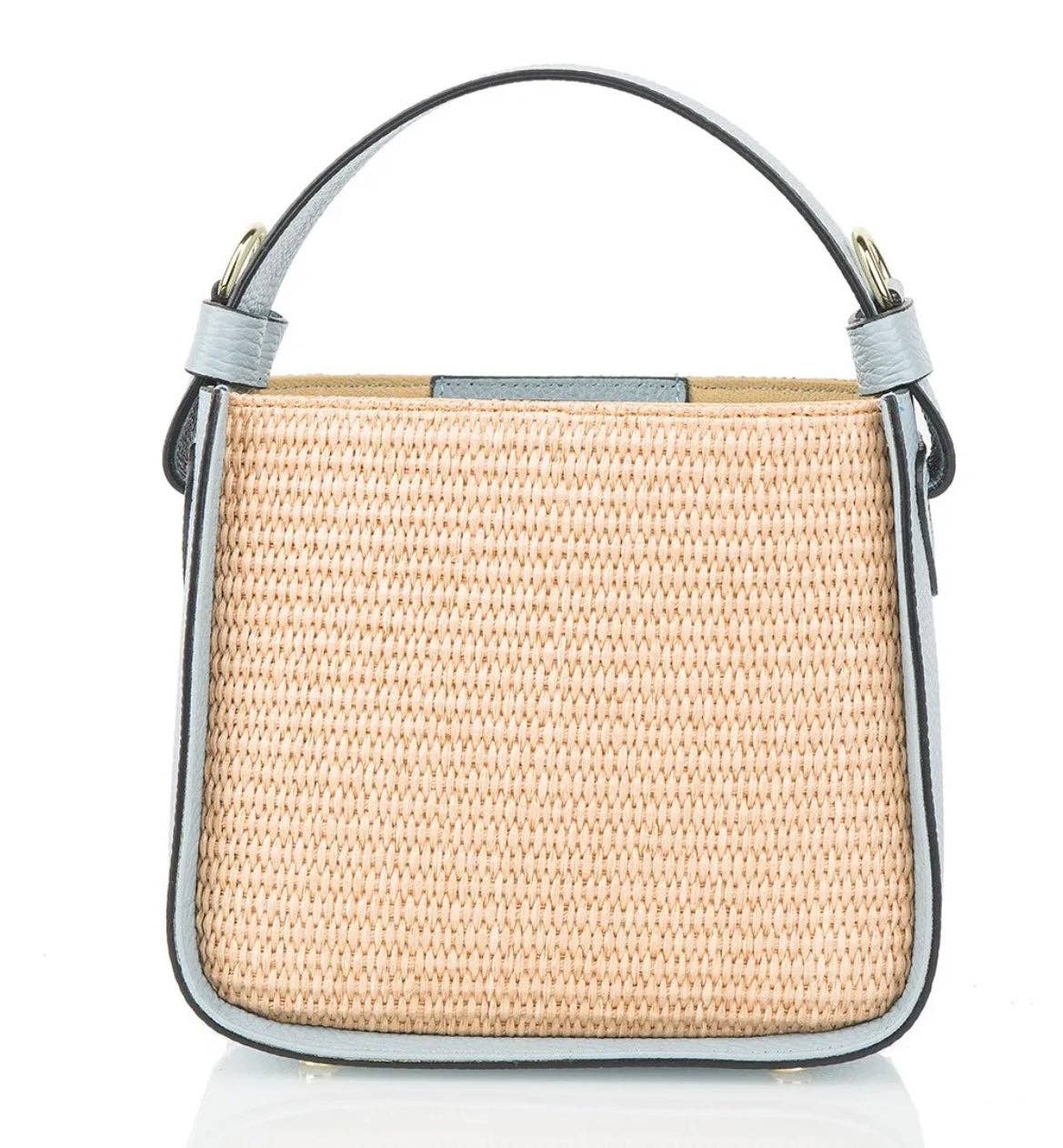 Night Out -  Italian Leather Raffia Handbag