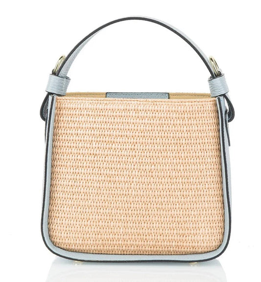Night Out -  Italian Leather Raffia Handbag