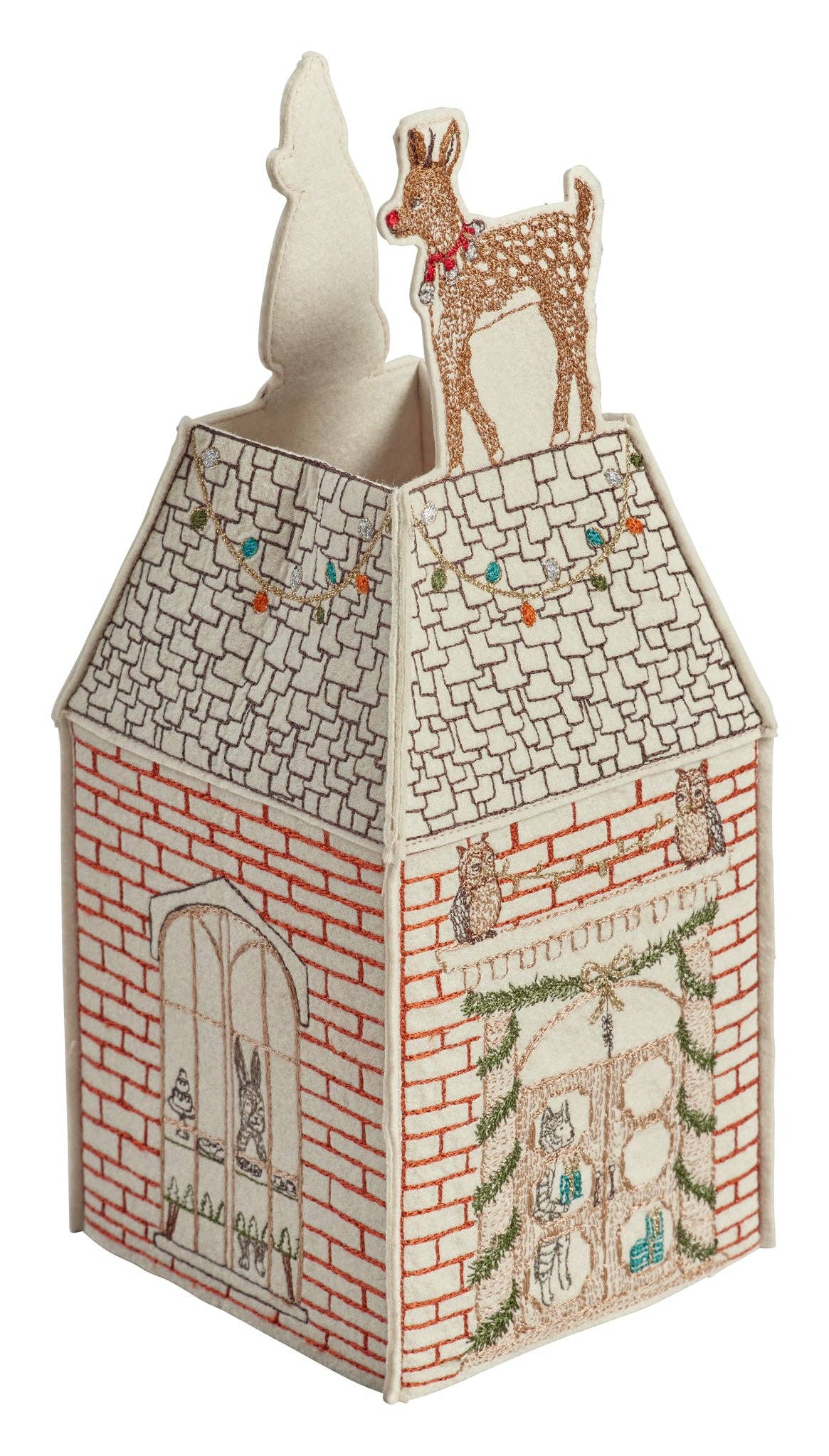 Home for the Holidays Tissue Box Cover - Embroidered