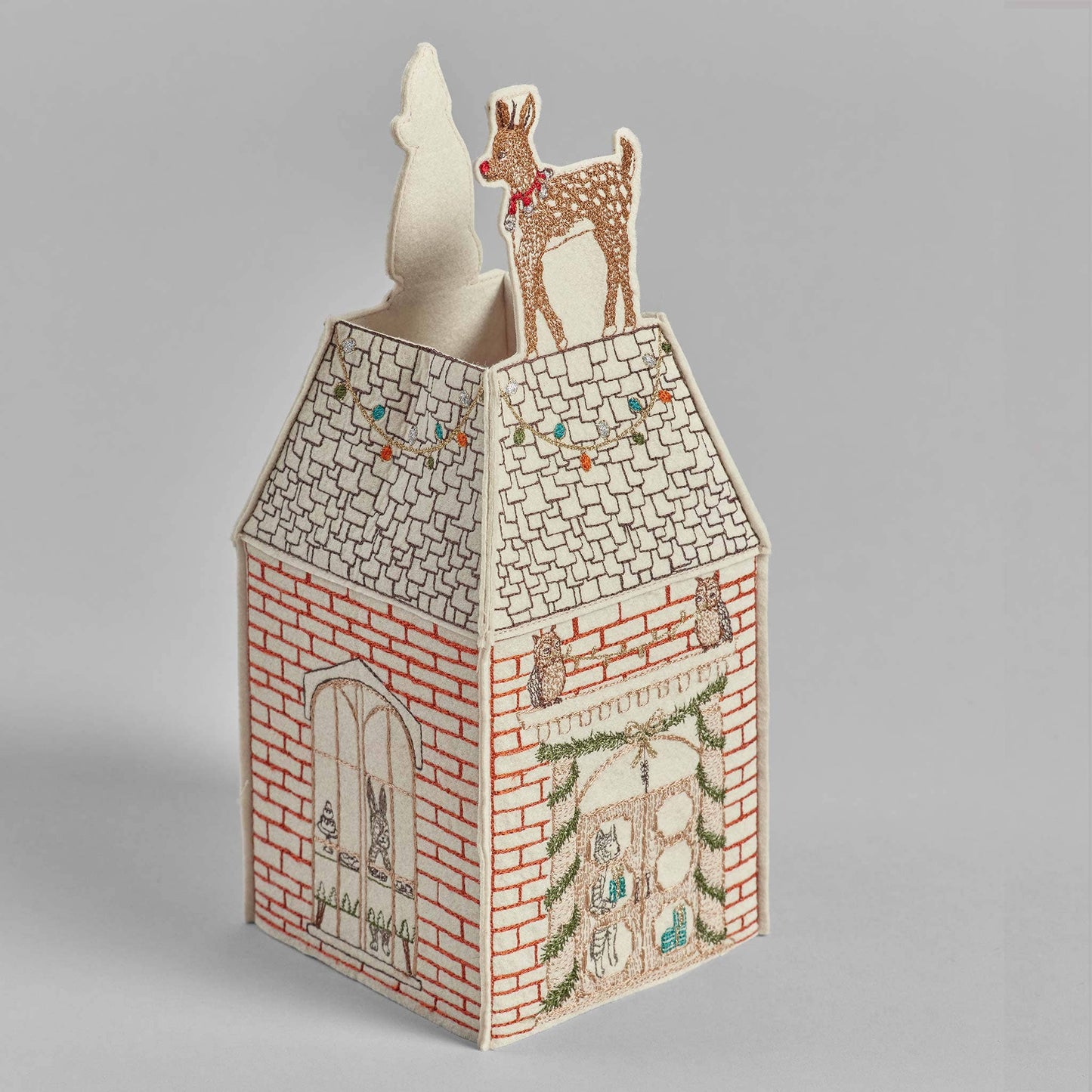 Home for the Holidays Tissue Box Cover - Embroidered