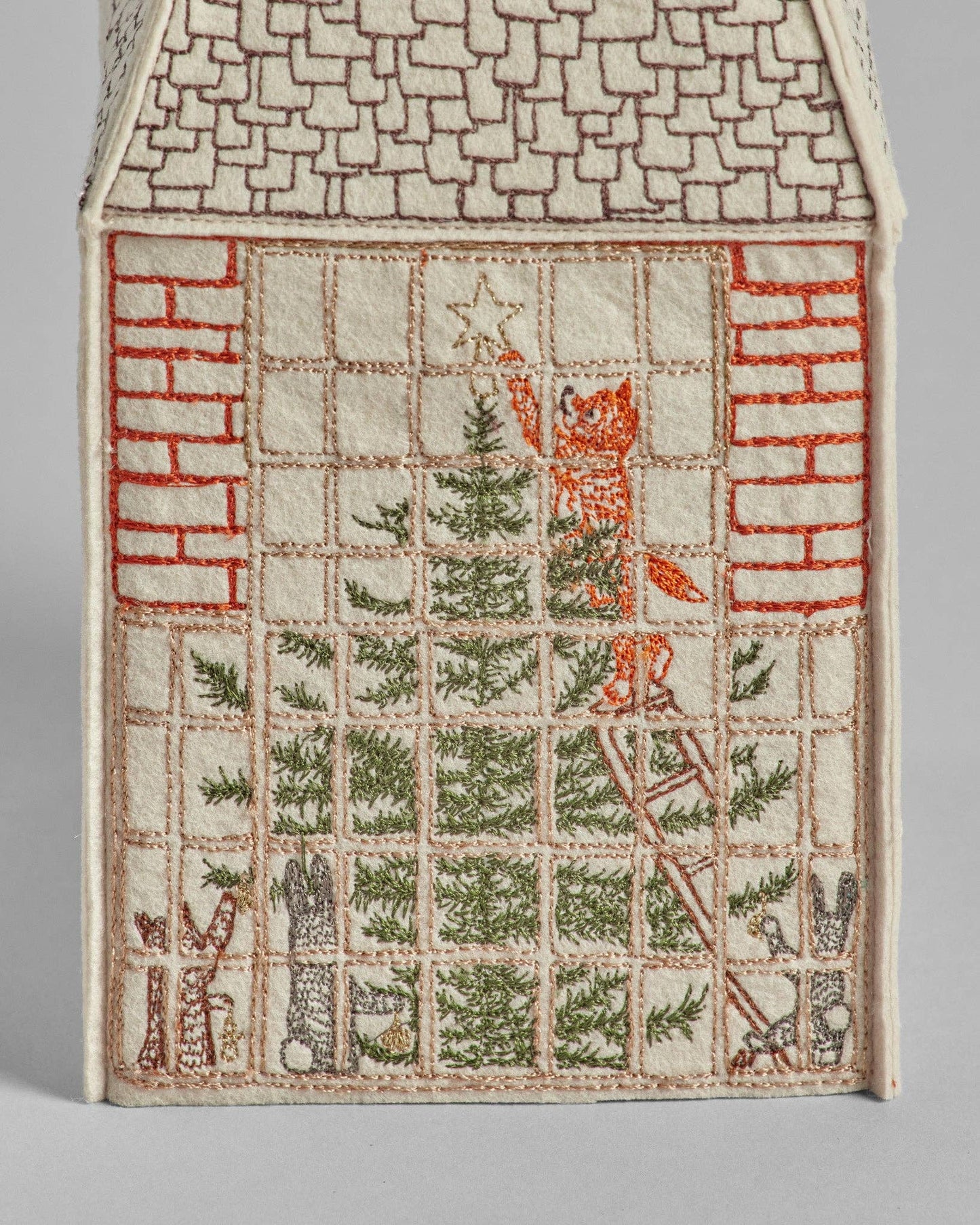 Home for the Holidays Tissue Box Cover - Embroidered