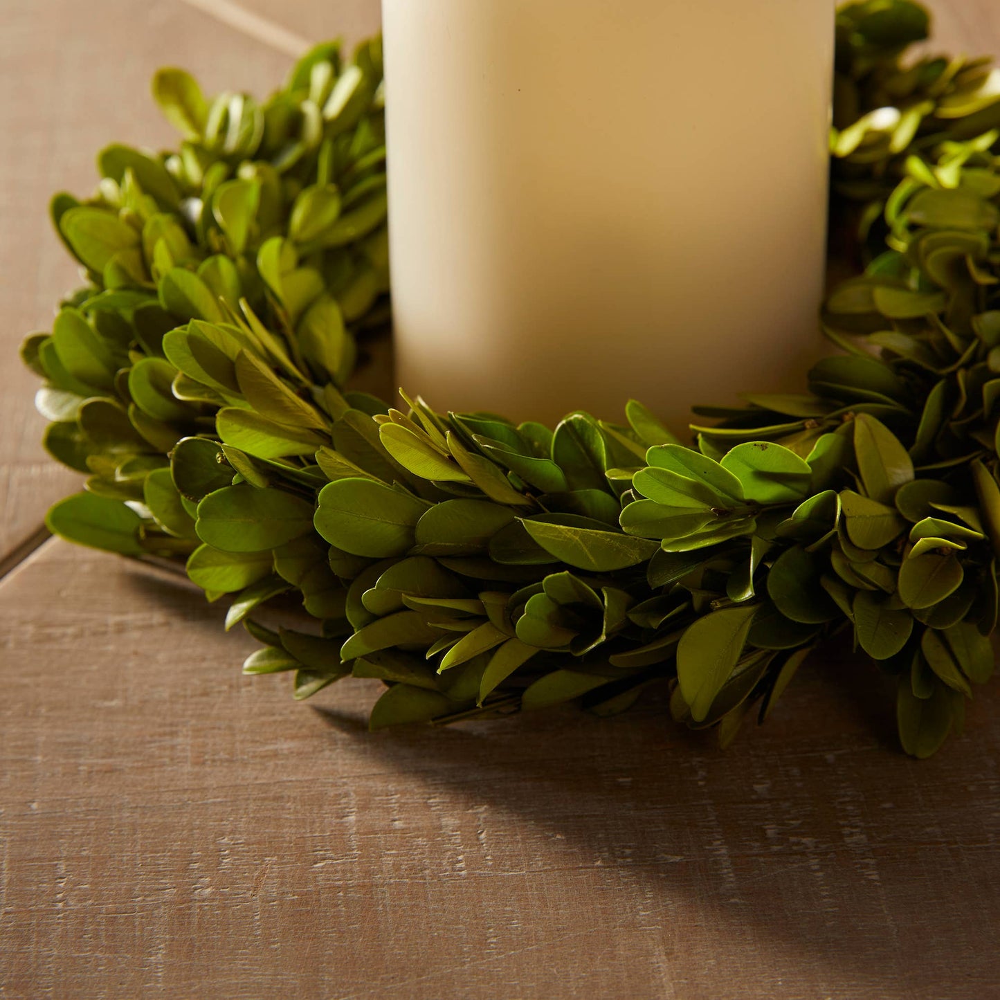 Boxwood Candle Wreath