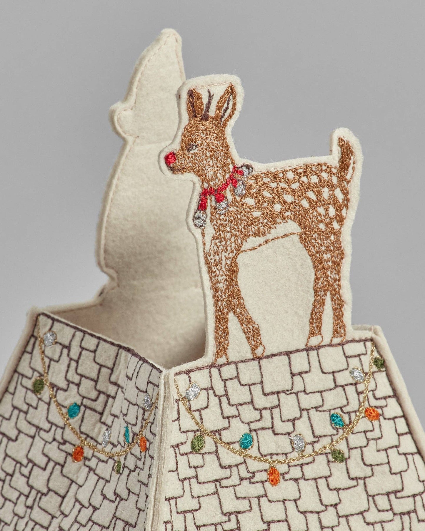 Home for the Holidays Tissue Box Cover - Embroidered