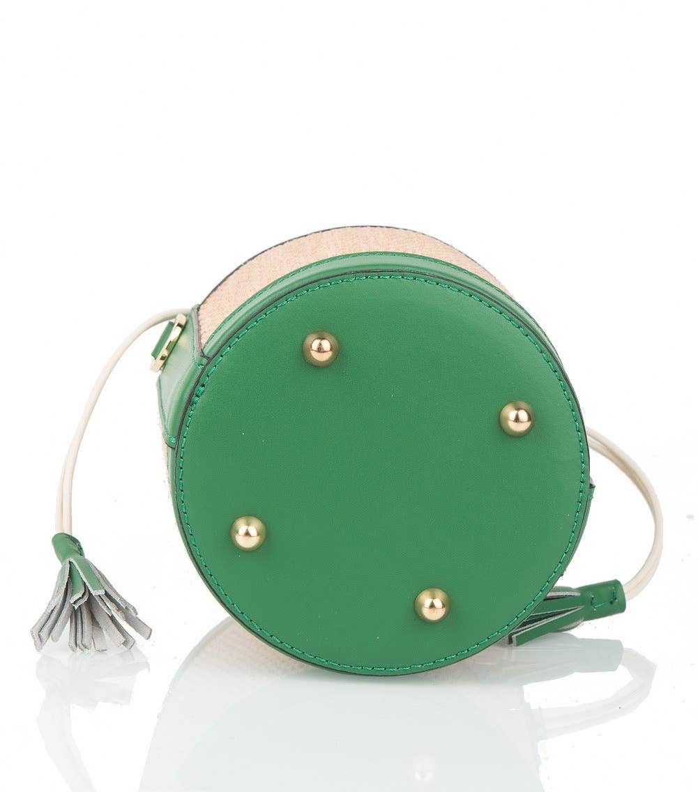 Bonbon - Italian leather and raffia bag