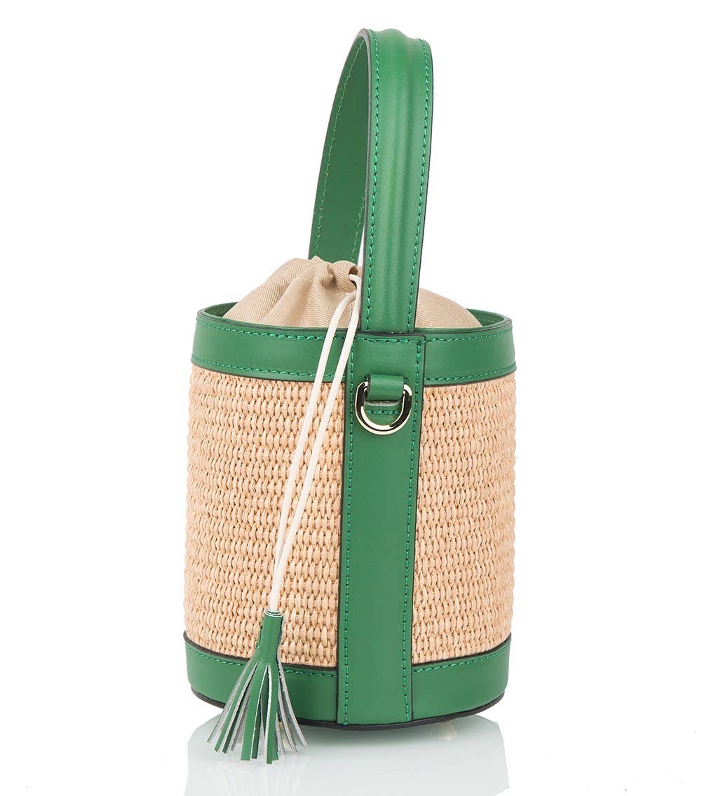 Bonbon - Italian leather and raffia bag