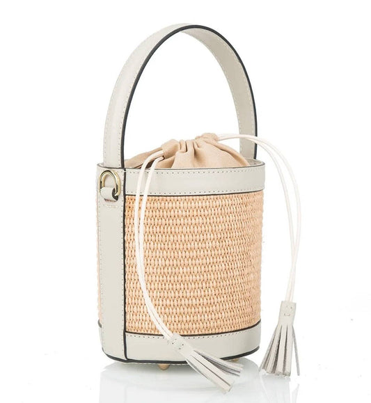 Bonbon - Italian leather and raffia bag