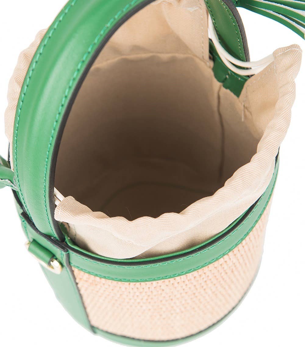 Bonbon - Italian leather and raffia bag