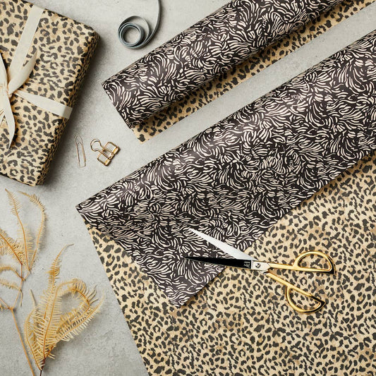 Hidden Zebra & Vintage Leopard Wrapping Paper