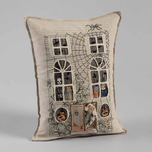 Haunted House Pocket Pillow - Embroidered