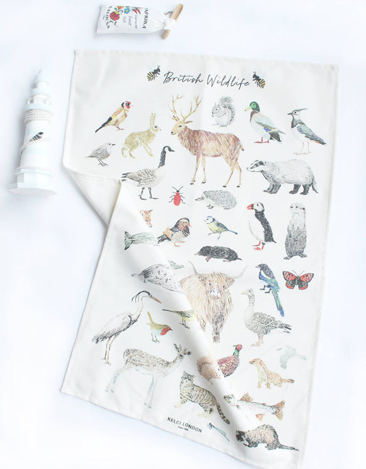 British Wildlife Tea Towel