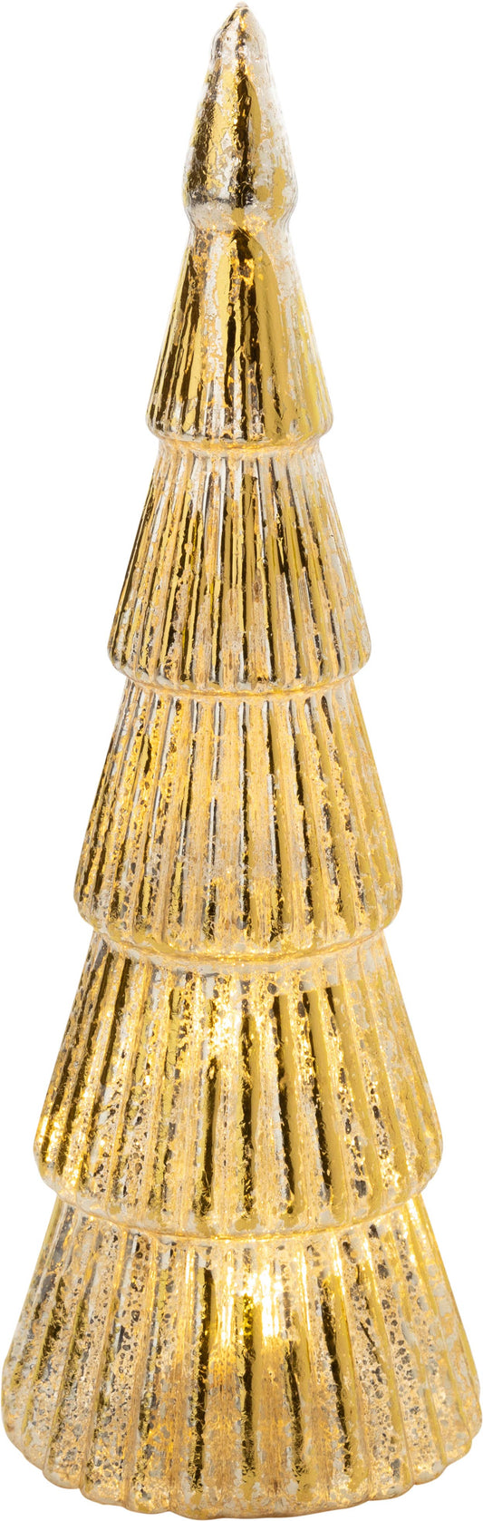 Tiered glass tree, Silver & Gold foil, LED