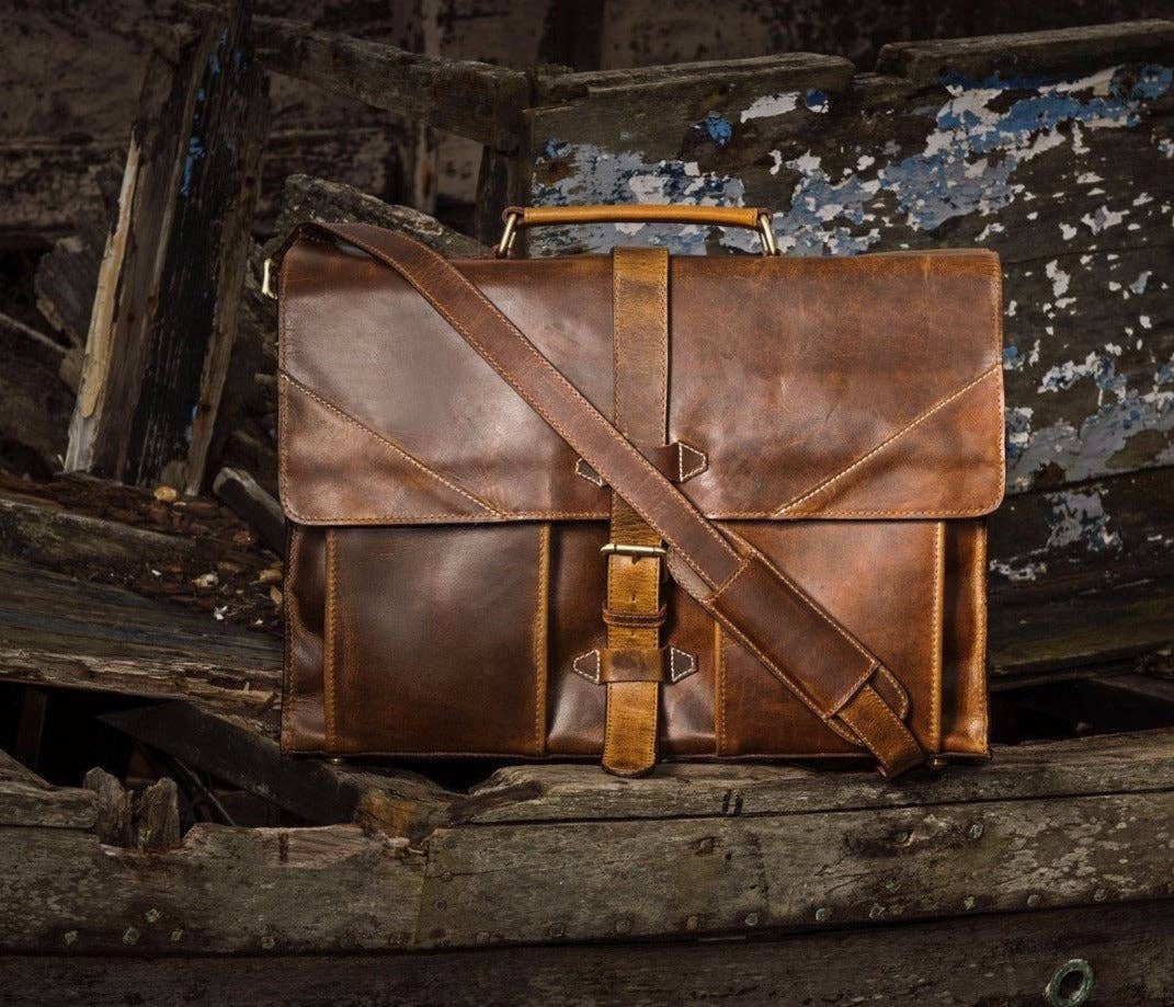 Holm Oak - Leather Briefcase/Laptop Bag