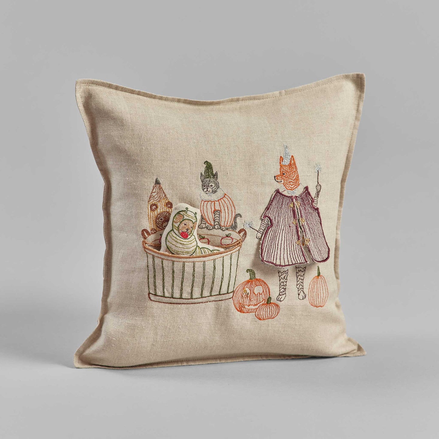Bobbing for Apples Pocket Pillow - Embroidered