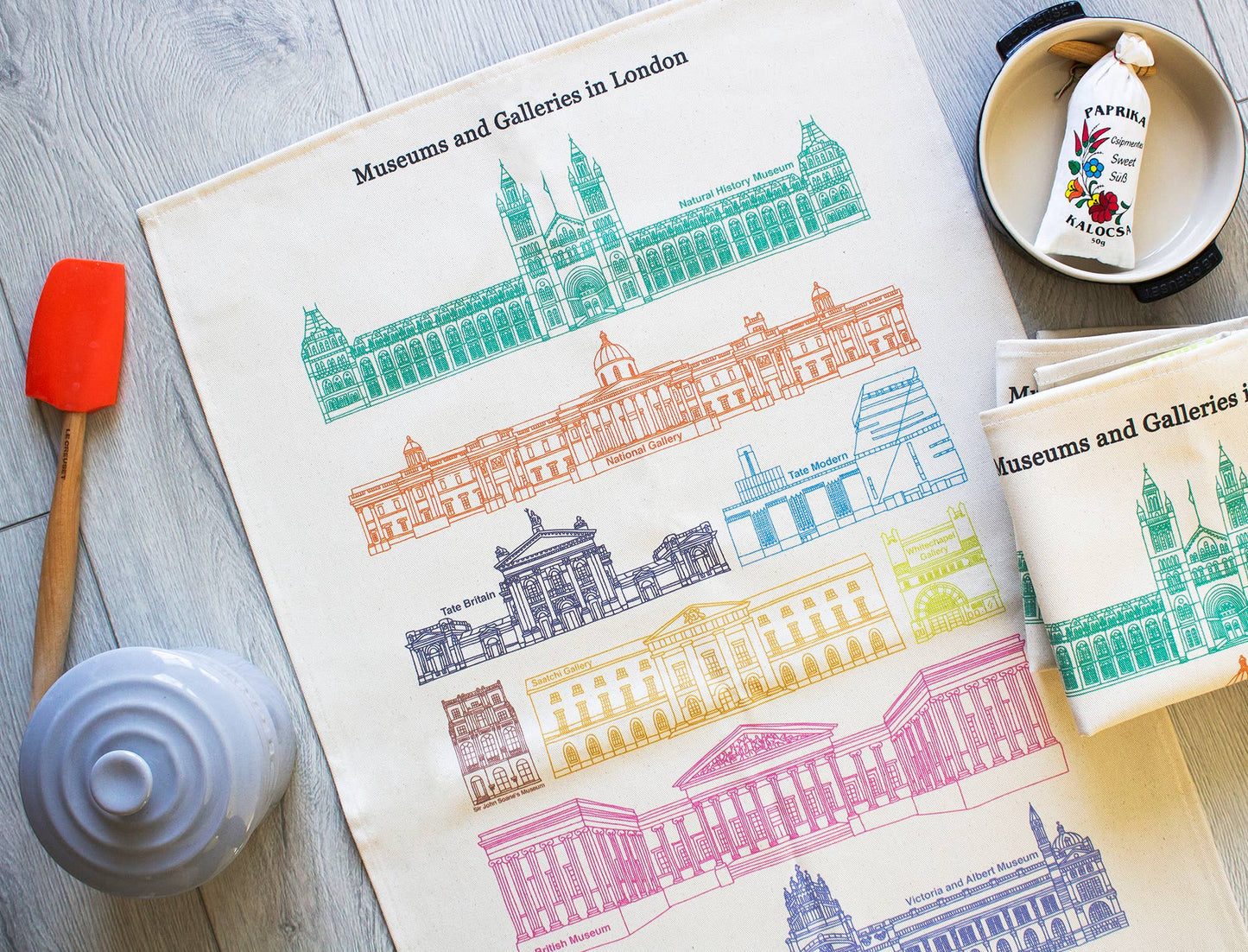 London Museum Themed Tea Towel