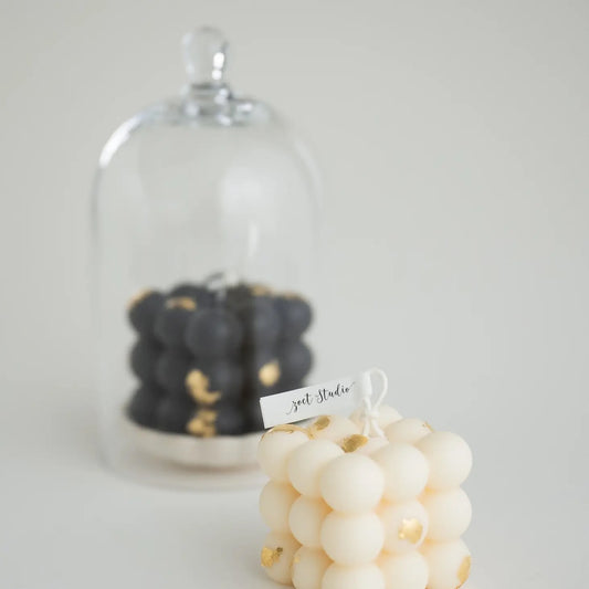 Bubble Candle - Charcoal with Gold Leaf, Mountain Walk